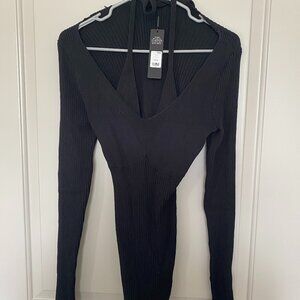 Corinna Ribbed Bodysuit - Black ( Fashion Nova )